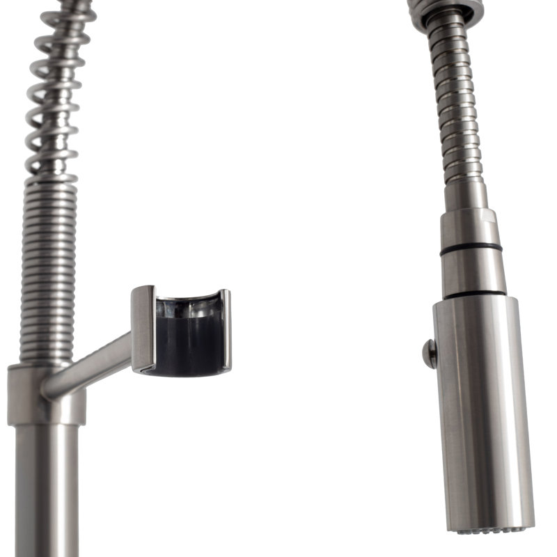 Sierra Pull Down Single Handle Kitchen Faucet with Side Spray and Accessories, Stainless Steel