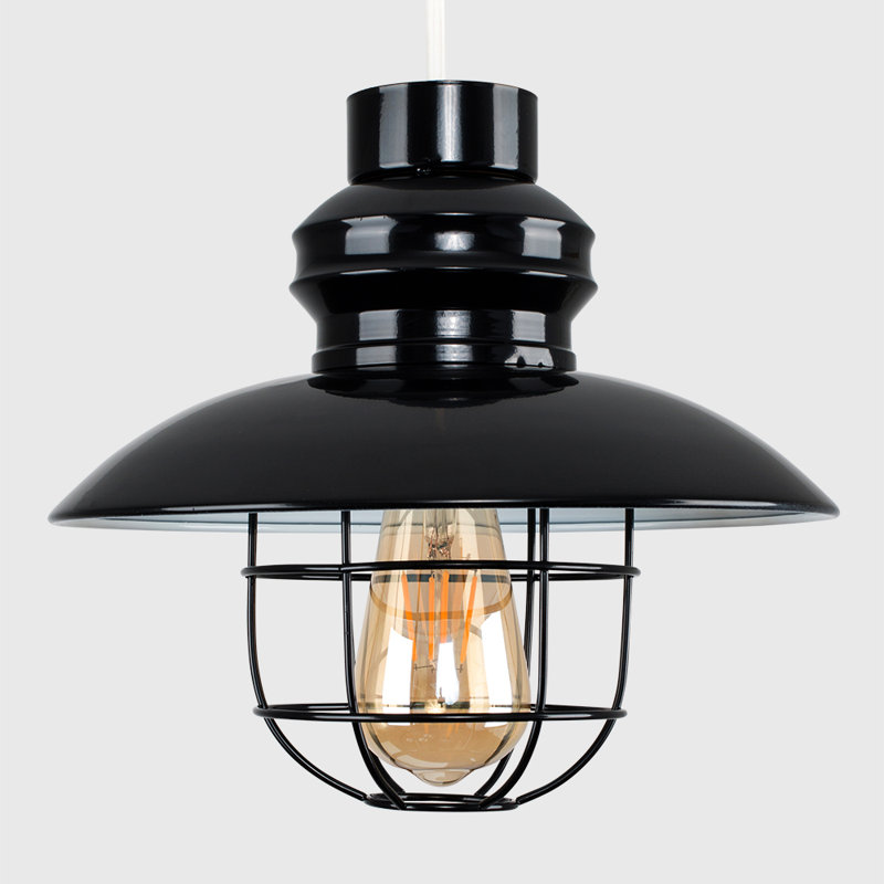 Penglai 26.5cm H Metal Novelty Pendant Shade ( Spider ), Matt Black