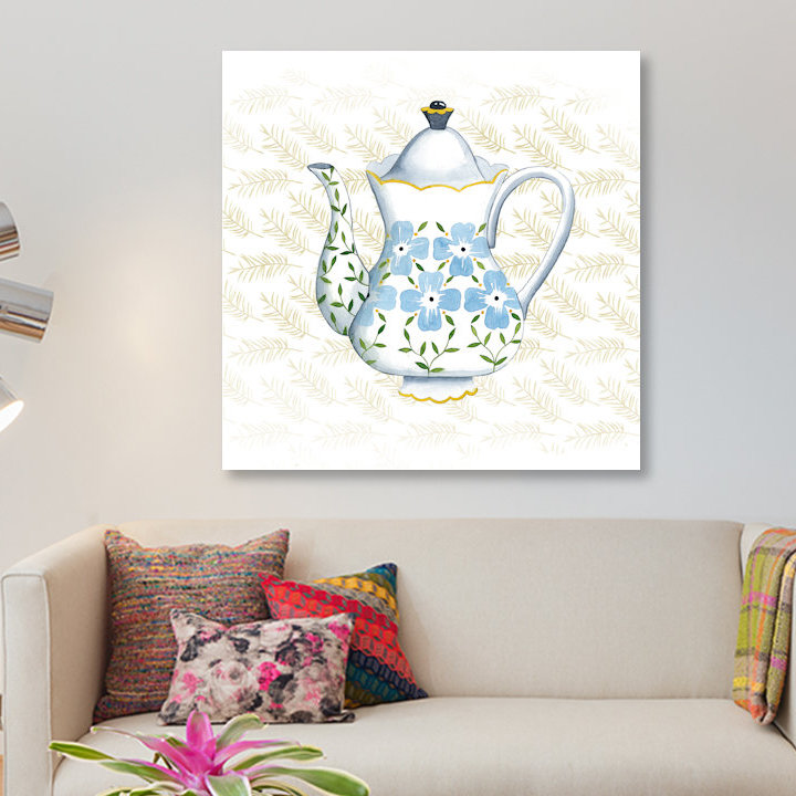 «Sweet Teapot I», impression sur toile, H 26 po x l 26 po x P 1,5 po, Toile tendue, Pas de tapis