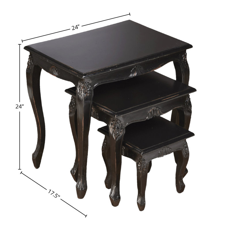 Hamden 3-Piece Nesting Tables Set, Black