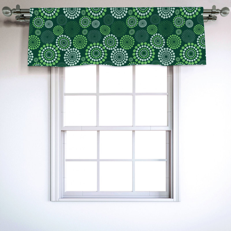 Sateen Geometric Ruffled Window Valance