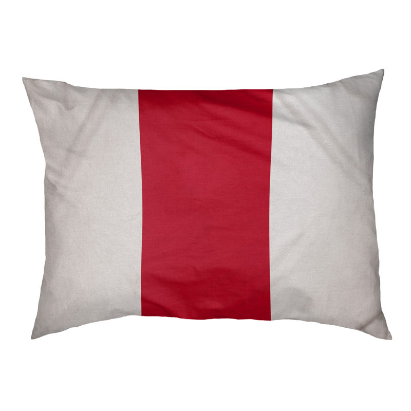 Coussin California, Très grand (l 50 po x P 40 po x H 17 po), Blanc / rouge / blanc