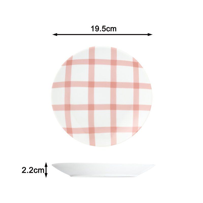 12pc Gingham Pastels Dinner Set