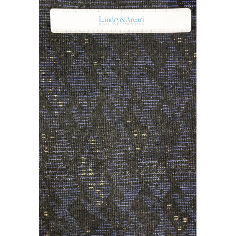 Tapis unique bleu / noir / bleu marine 8 pi 2 po x 10 pi Pile Scandinavian