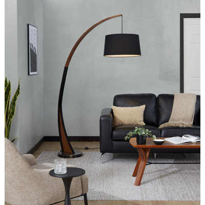 Varville 77'' Black Arched Floor Lamp