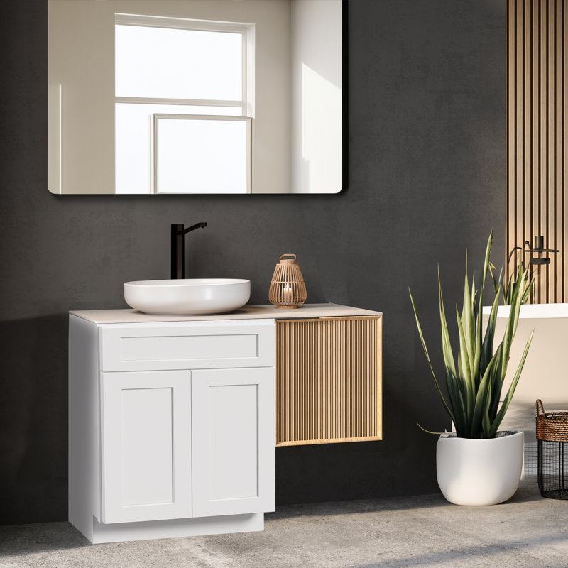Lotus 30'' Single Bathroom Vanity Base Only with UV Coated and Soft Close Doors