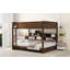 Grand lit superposé grand sur grand avec armoires de rangement intégrées et ports de charge USB pratiques, ton bois antique-77949265