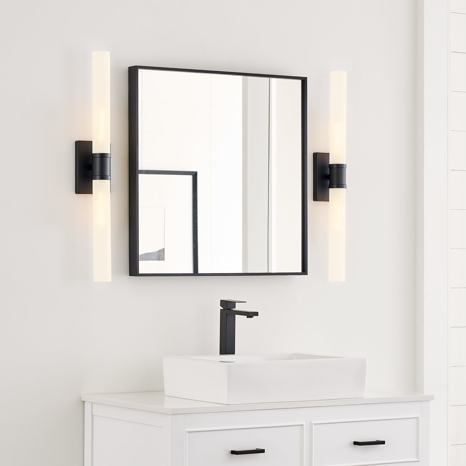 Evelien 2-Light Dimmable Metal Vanity Light, Midnight Black, 60 W, 30" H x 5" W x 3.63" D