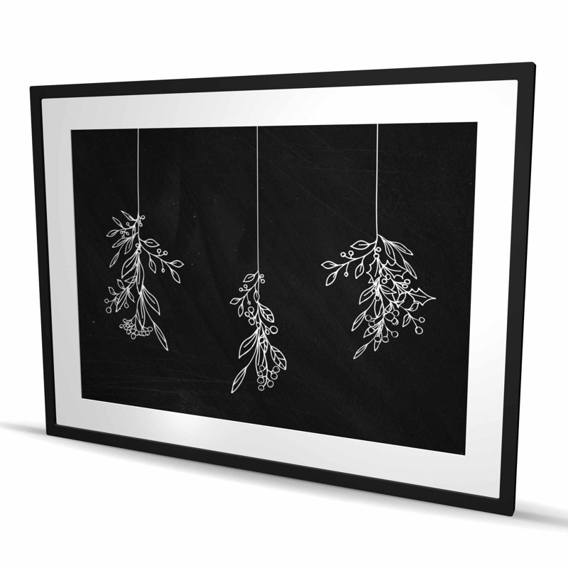 Mistletoe - Holidays Botanical Framed Matted Print for Decor