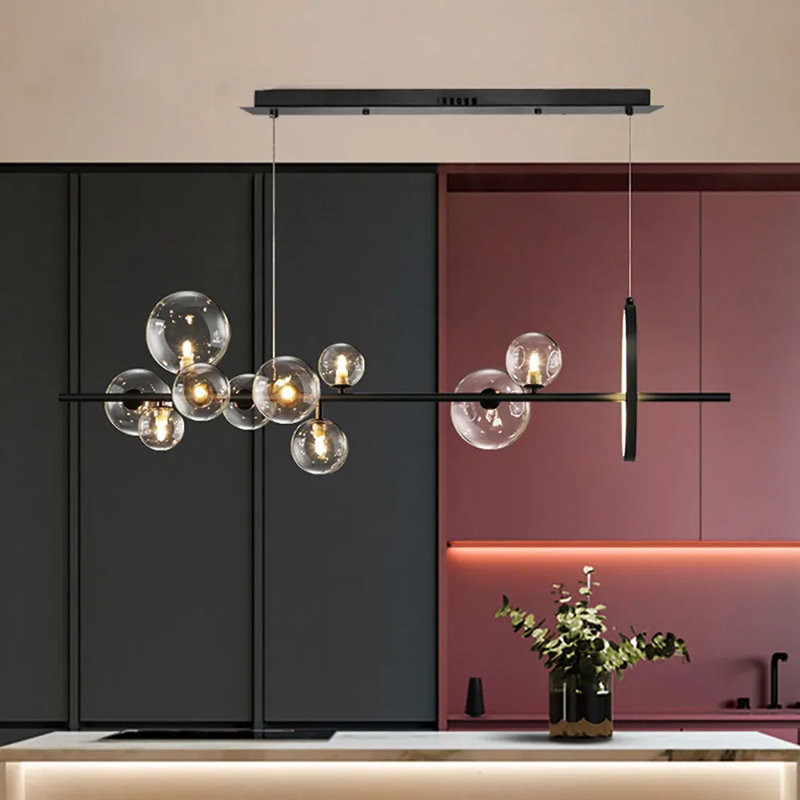 Luminaire suspendu en verre 10 lumières Janal