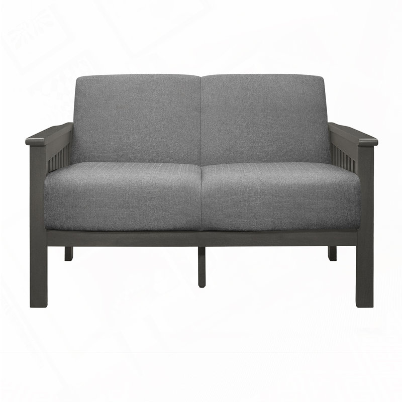 Solid Rubberwood Upholstered Loveseat