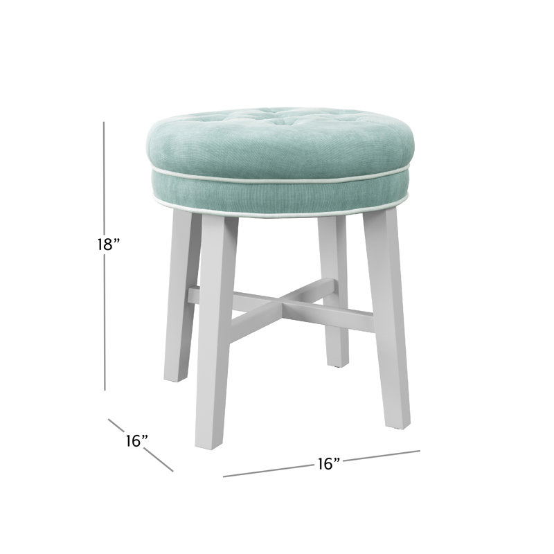 Kautz Solid Wood Accent Stool, Spa Blue