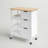 Ariayah Solid Wood Top Kitchen Island Cart with Wheels  & Drawers-1767858112