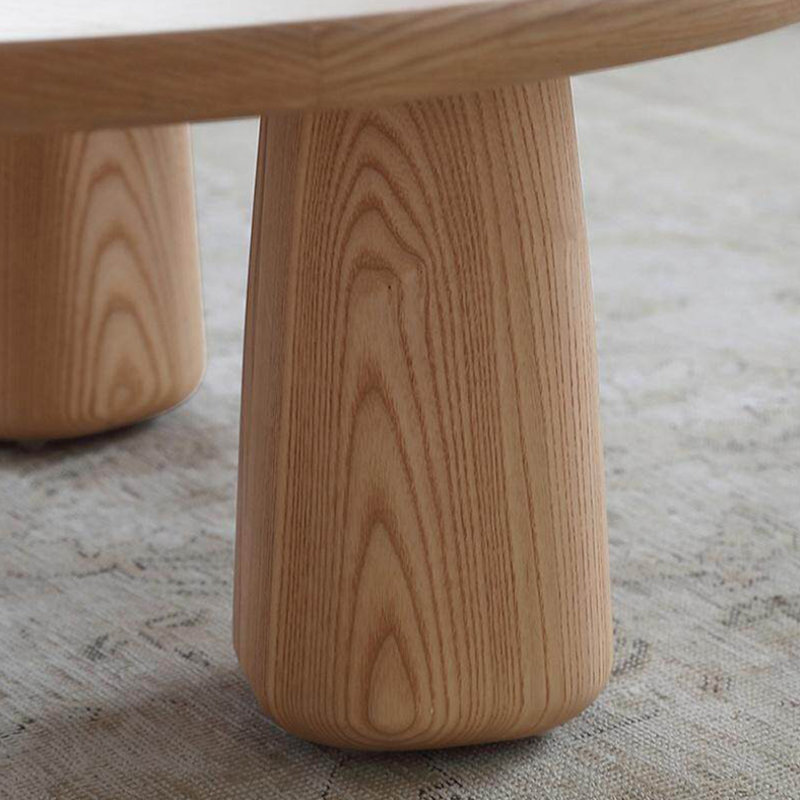 Table basse en bois de style nordique, 13.7" H x 35.4" W x 35.4" D