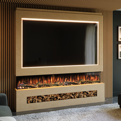 Evolution Fires 217 cm W Brown Electric TV Stand with 5000 BTU