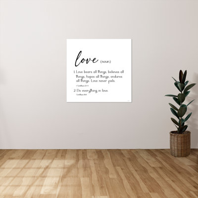 "Love définition" par Natalie Carpentieri, reproduction sur toile