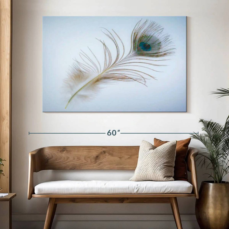 Plume de paon Kerner en bleu, H 34 po x l 51 po