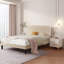 Double Size Upholstered Platform Bed Frame With Modern Adjustable Headboard-861710352