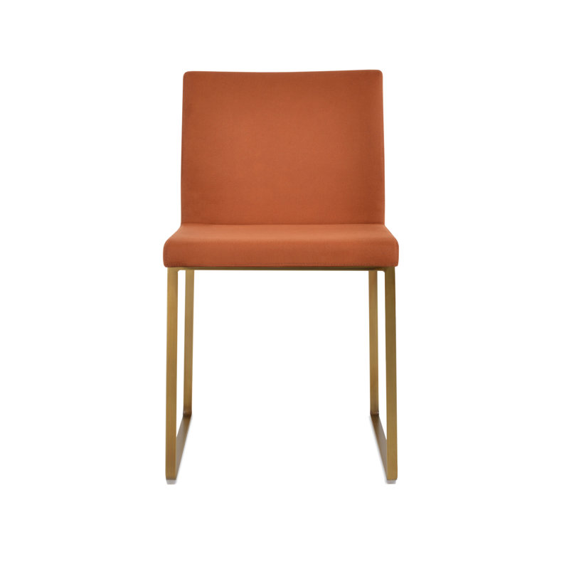 Chaise d'appoint en tissu Aria, Gognac, Laiton