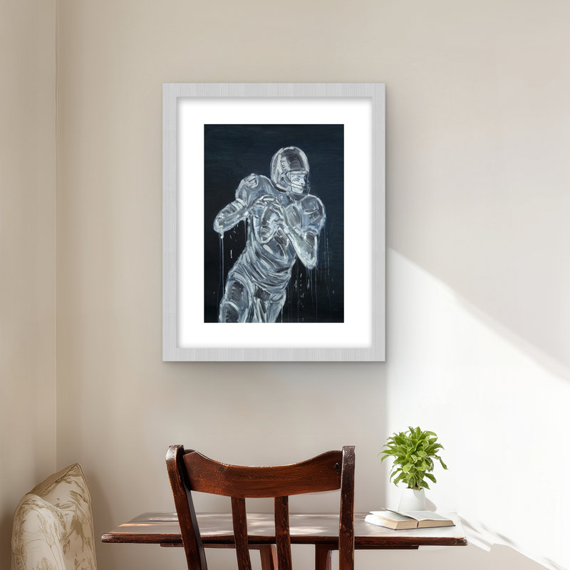 Joueur de football - Modern Man Cave, Argent argent, H 20 po x l 16 po