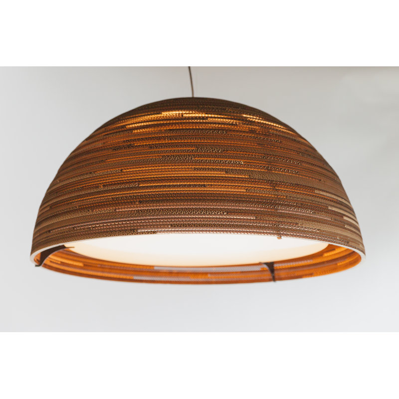 Scraplights Dome Recycled Cardboard Pendant Light, Natural