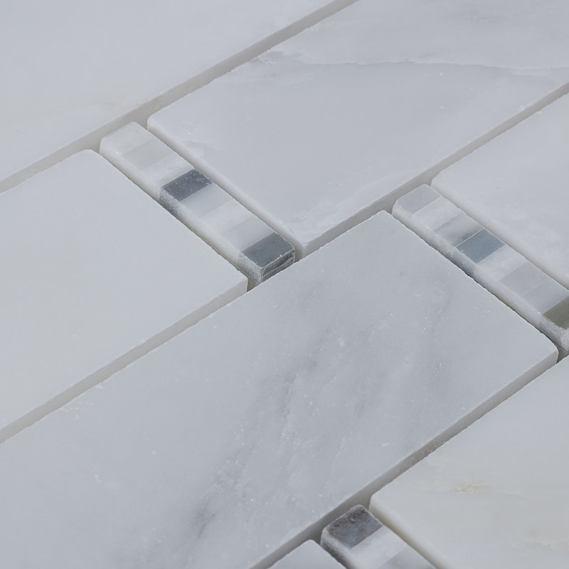 Natural Stone Marble 3/8 x Random Linear Polished Mosaic Wall Tile (5 PC Per Carton) (6.05 SQFT Per Carton)