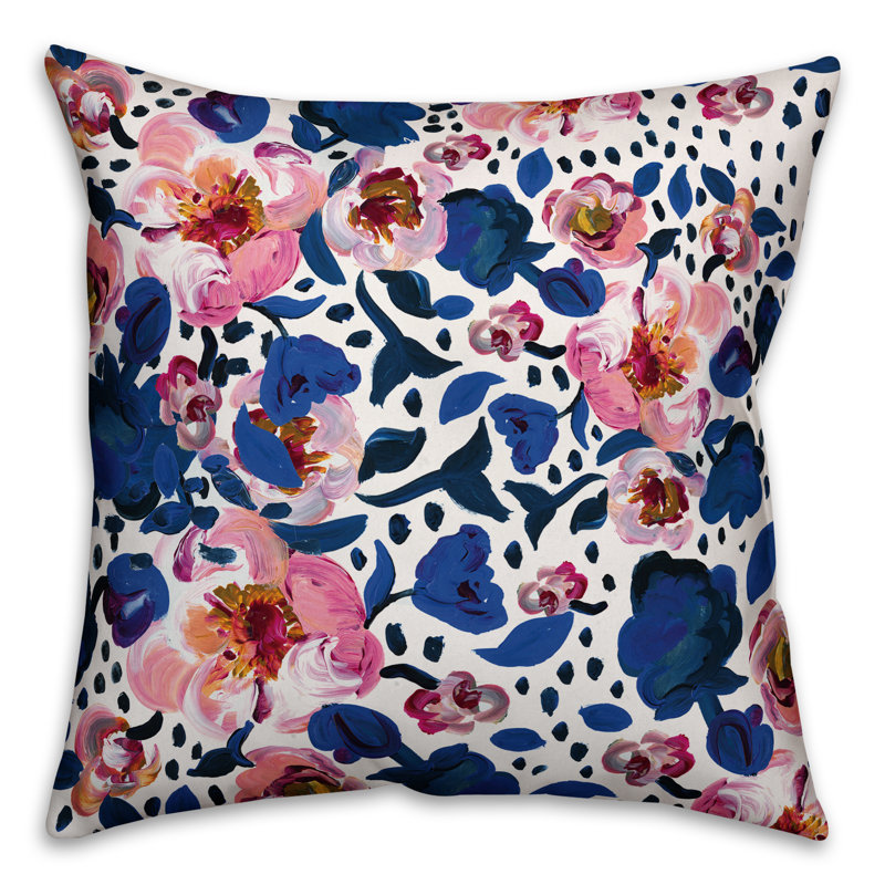 Summer Fun Floral Reversible Throw Pillow