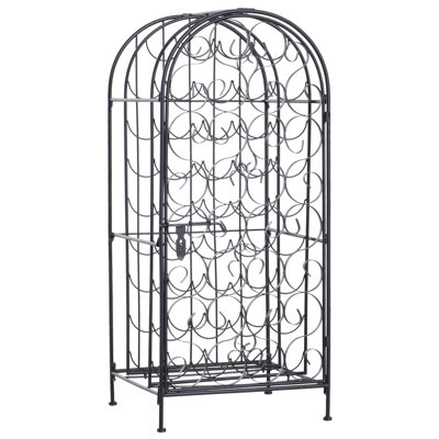 Armoire à vin verrouillable 35 bouteilles - 35 bouteilles. Conception de porte élégante. Pour un usage domestique. L 16,77 po x P 14 po x H 38,5 po. Armoire noire forgée d'une capacité de 65 lb. Peut contenir des bouteilles. Style fascinant. L 16,77 po x P 14 po