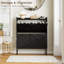 Armoire à chaussures avec 2 tiroirs rabattables, range-chaussures autoportant, armoire à chaussures avec pieds en métal, étagère à chaussures étroite, armoire à chaussures Farmhouse Slim pour vestibule, vestibule, couloir, noir-126355520