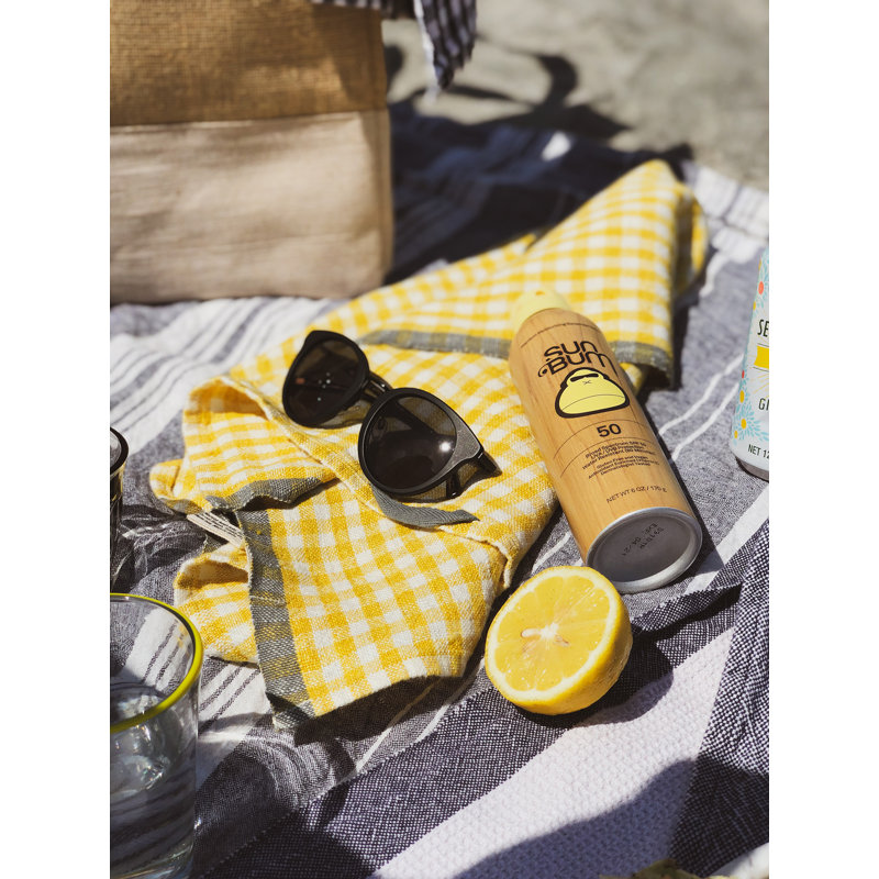 Gingham Dish Towel Kitchen Towel, Dijon/Grey
