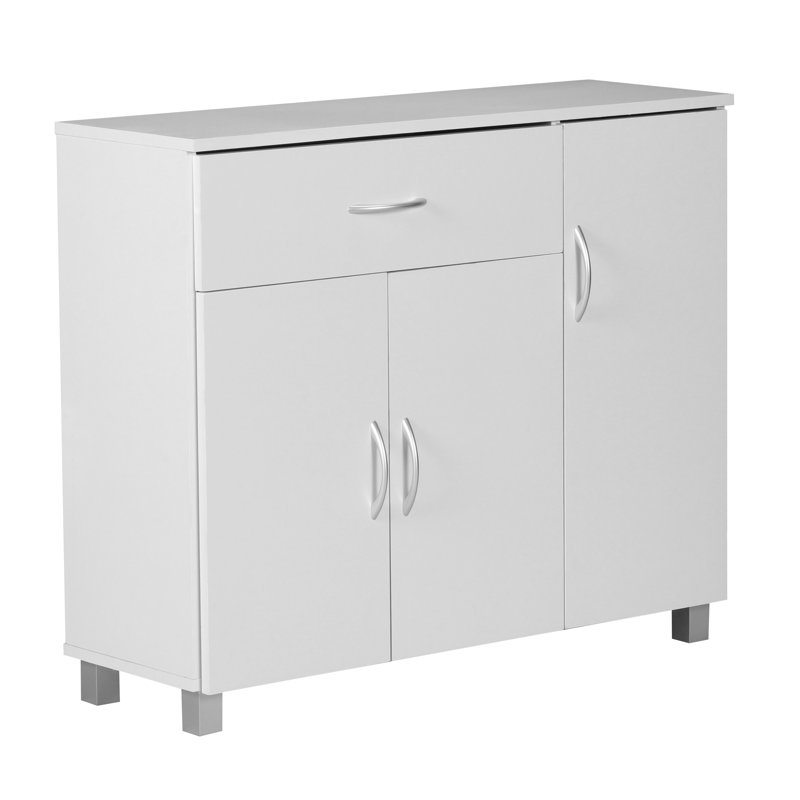 90cm Sideboard, White Matt / Grey