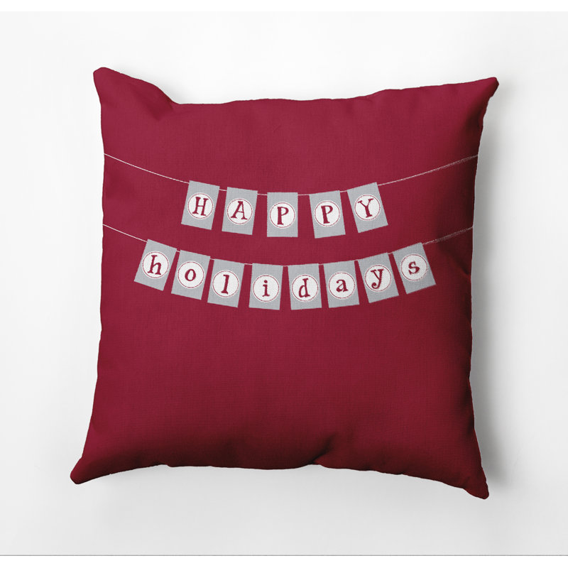 Housse de coussin d'extérieur carré A Way with Words, 20 po x 20 po, Canneberge