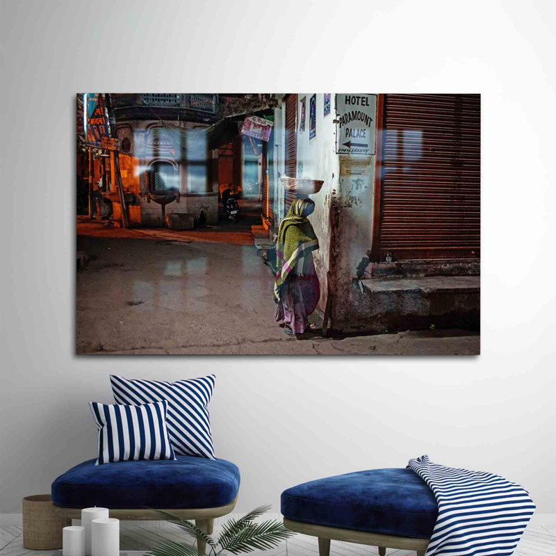 Décoration murale en verre inspirée de Indian Alley, H 31,5 po x l 47,2 po