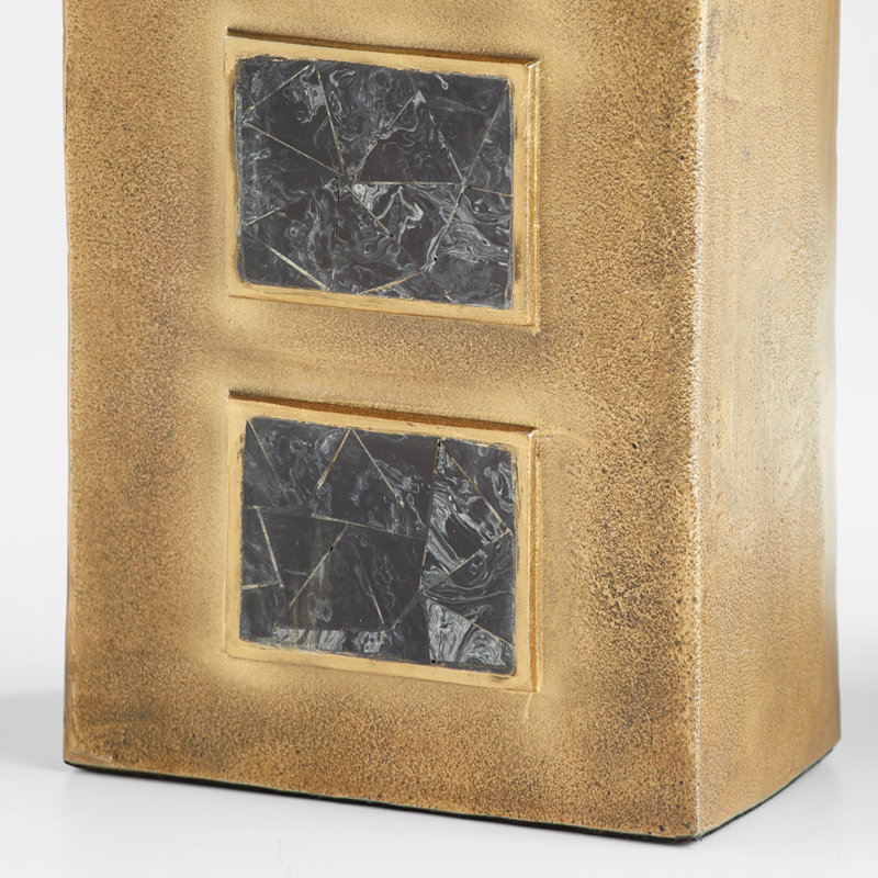 Malkata Handmade Aluminum Table Vase, 15.5" H x 7.5" W x 4" D