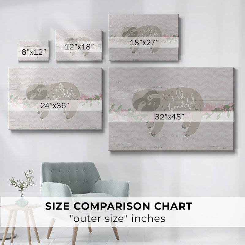 Floral Sloth-Gallery Wrapped Canvas