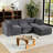 Compression Sectionals Chenille 111.81in Modern Modular Home Sofa