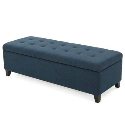 Repose-pieds de rangement rectangulaire capitonné de 50 po Idalynn