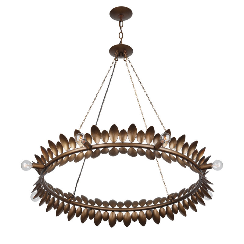 Lustre en roue de chariot à 8 lumières à intensité variable Heiress