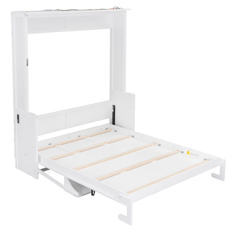 Murphy Bed with Desk, White