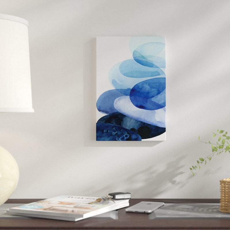 « river usé pebbles i », reproduction sur toile, H 26 po x l 18 po x P 1,5 po, Toile tendue, Pas de tapis
