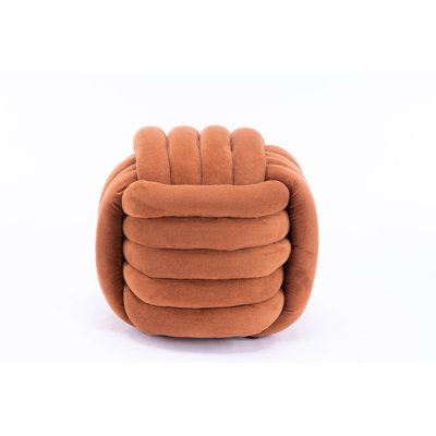Chenille Fabric - Modern And Stylish For Indoor Use. Orange, 19.29" D X W 17.38" H, 14.96 Lbs. Material, Foam Filling, Wooden Frame, 250 Lbs Capacity, No Assembly Required Without Delay Comfortable