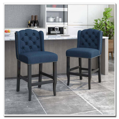 27"Counter Heith  Tufted Wingback Barstool