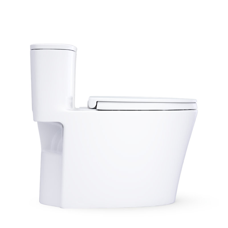 TOTO Aurora One-Piece Elongated 1.28 GPF WASHLET+ and Auto Flush Ready Universal Height Toilet with SS124 SoftClose Seat, Ebony - MS686124CEF#51