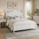 Structure de lit plateforme en bois, lit plateforme de style rétro avec support en lattes de bois