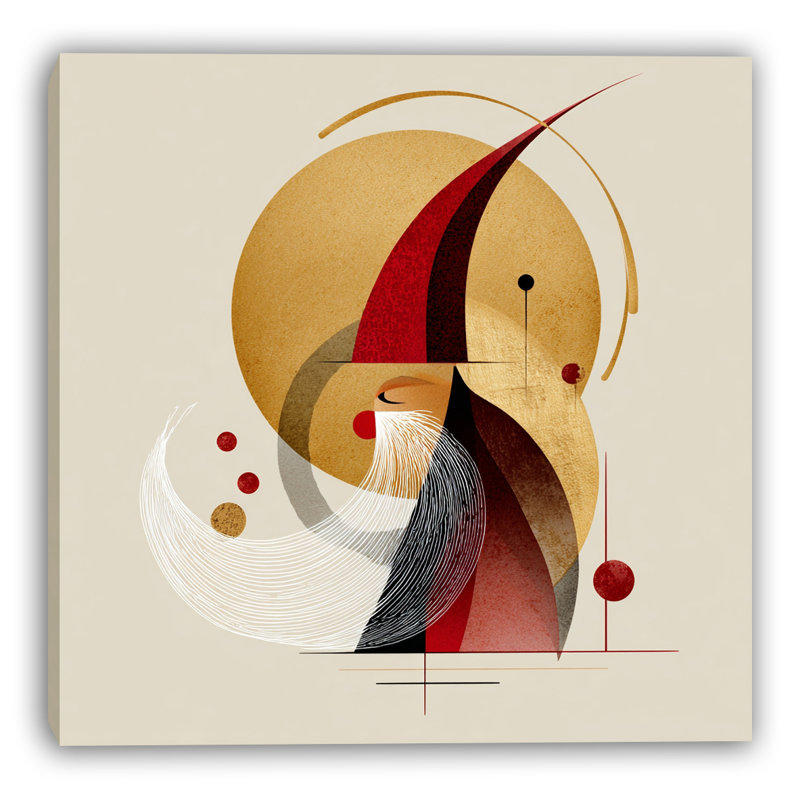 «Geometric Santa Composition I», art mural sur toile tendue, H 30 po x l 30 po