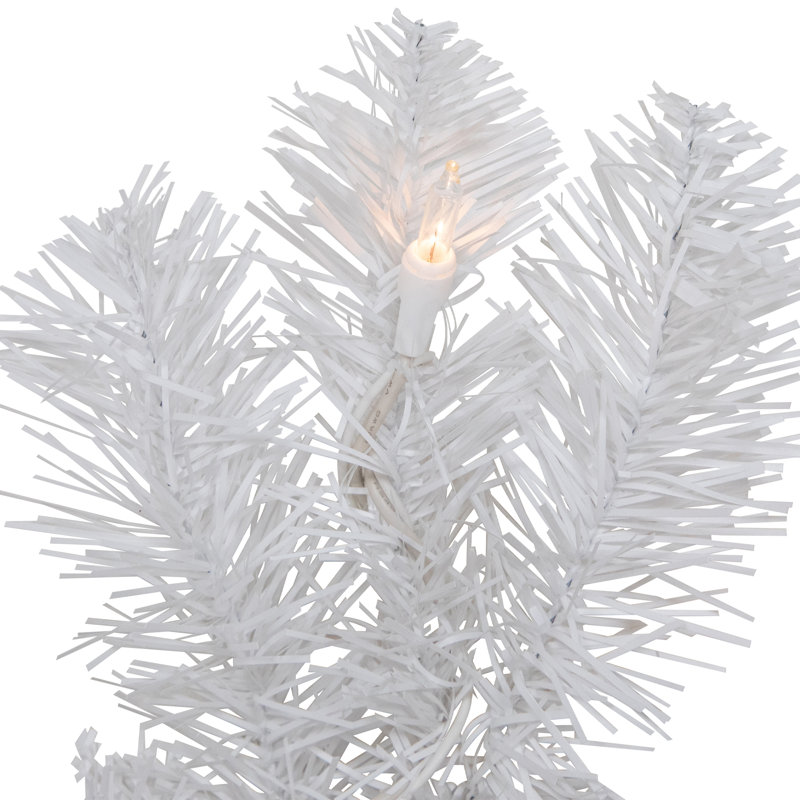 Couronne de Noël artificielle pin blanc neige - 48 pouces