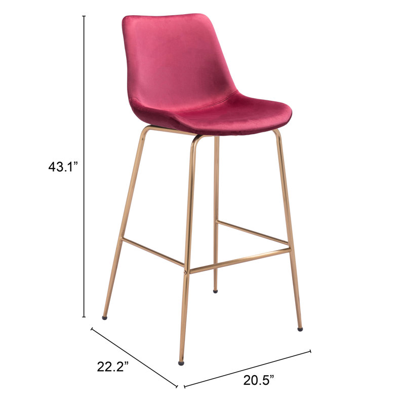 Tony Barstool, Red, Bar Stool (30.7” Seat Height)