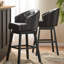 Dossier pivotant contemporain, garniture cloutée, siège de H 31,25 po x l 21,13 po x P 21,13 po, brun avec 2 accents, siège