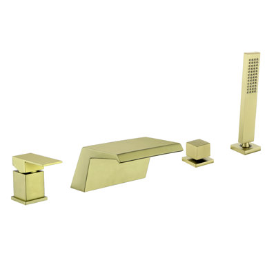 2 Handle Deck Waterfall Faucet with Diverter