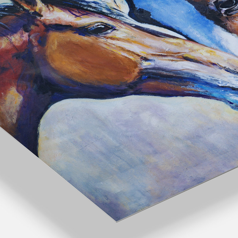 «Brown Amoureux», reproduction d'art graphique sur toile tendue, H 30 po x l 40 po x P 1 po, Métal